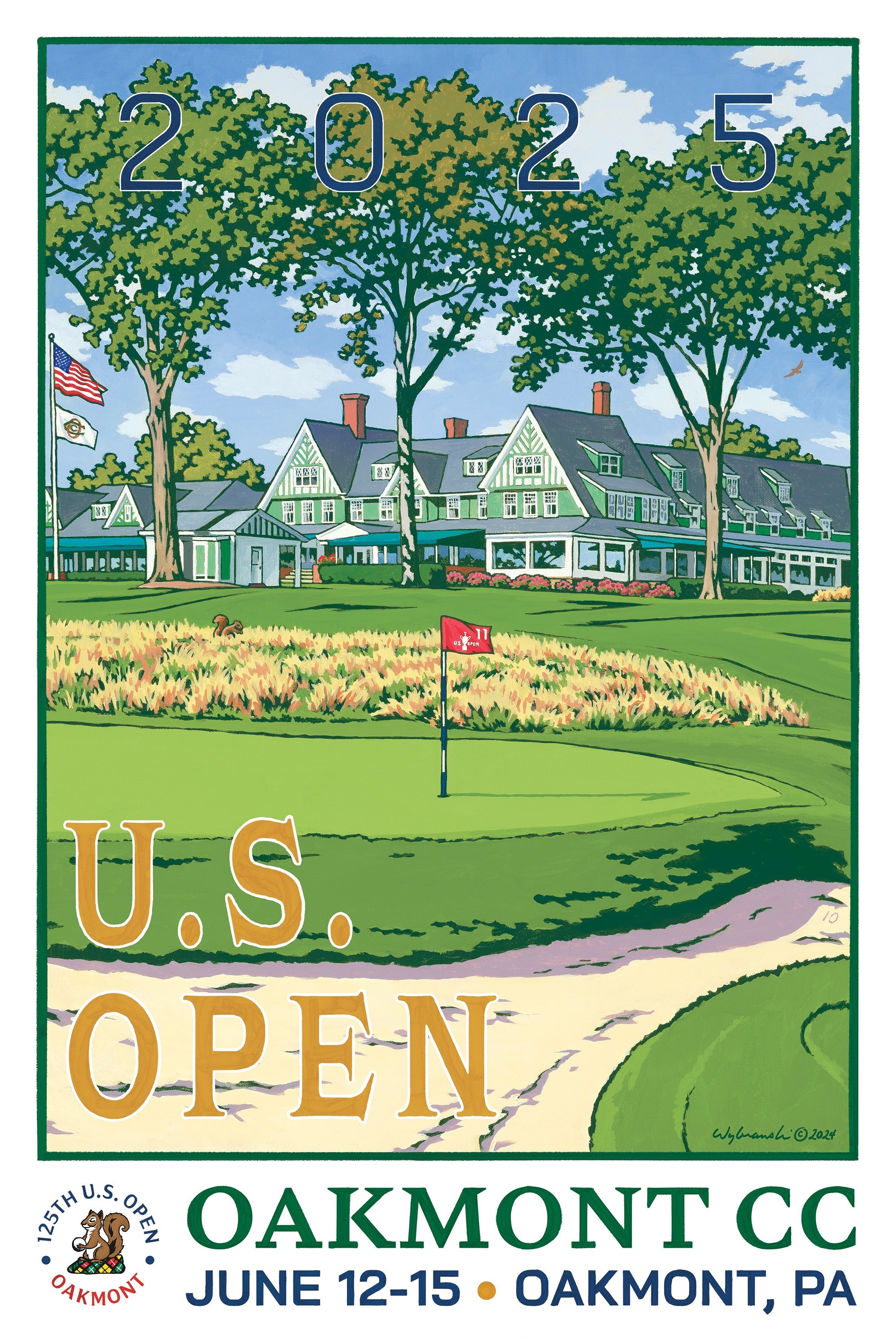 Official 2025 U.S. Open Poster Small USGA Corporate Merchandise