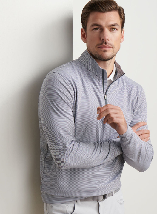 Peter Millar - Men's Perth Sugar Stripe Performance Quarter-Zip
