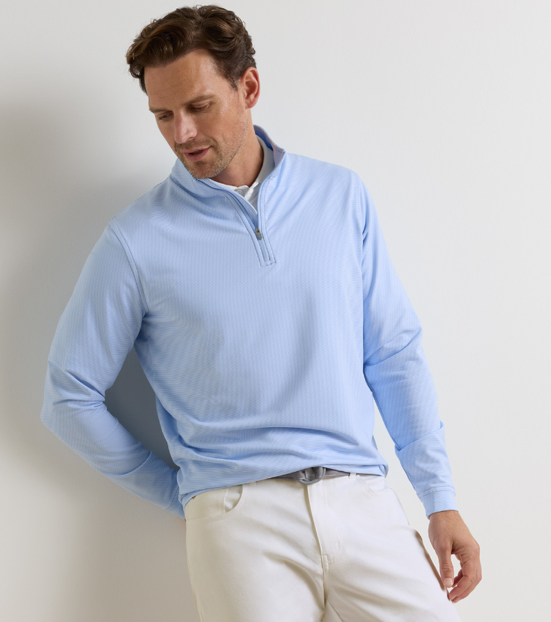 Peter Millar - Men's Perth Sugar Stripe Performance Quarter-Zip