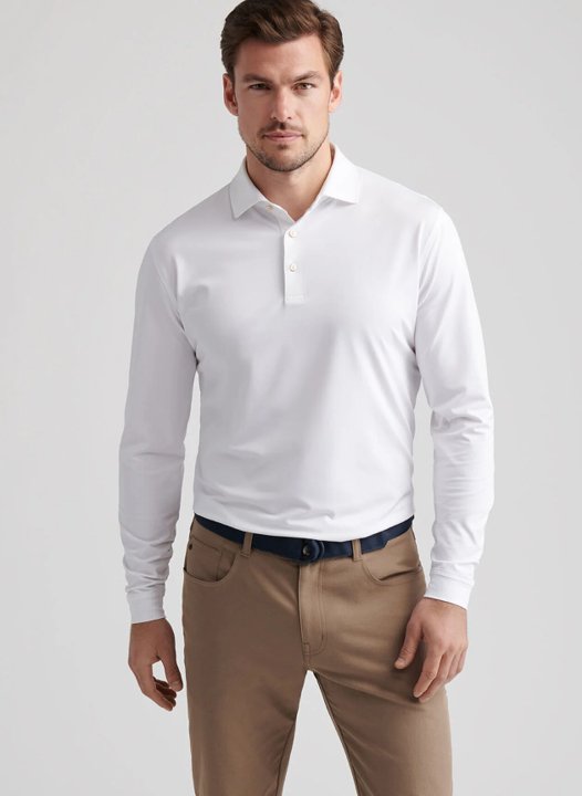 Peter Millar - Men's Solid Long-Sleeve Performance Polo