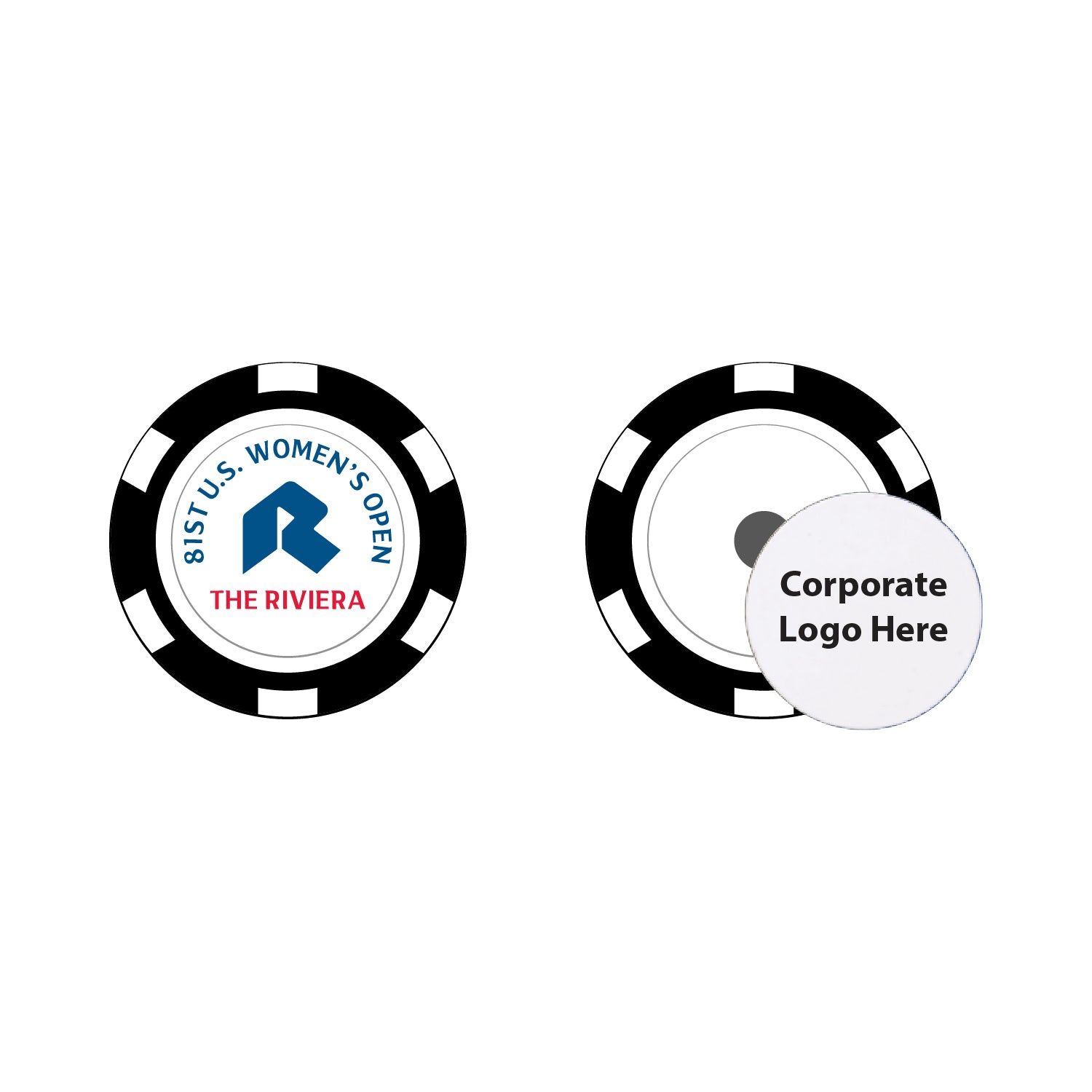 Tournament Solutions - U.S. Women's Open Poker Chip w/ Removable Ball Marker