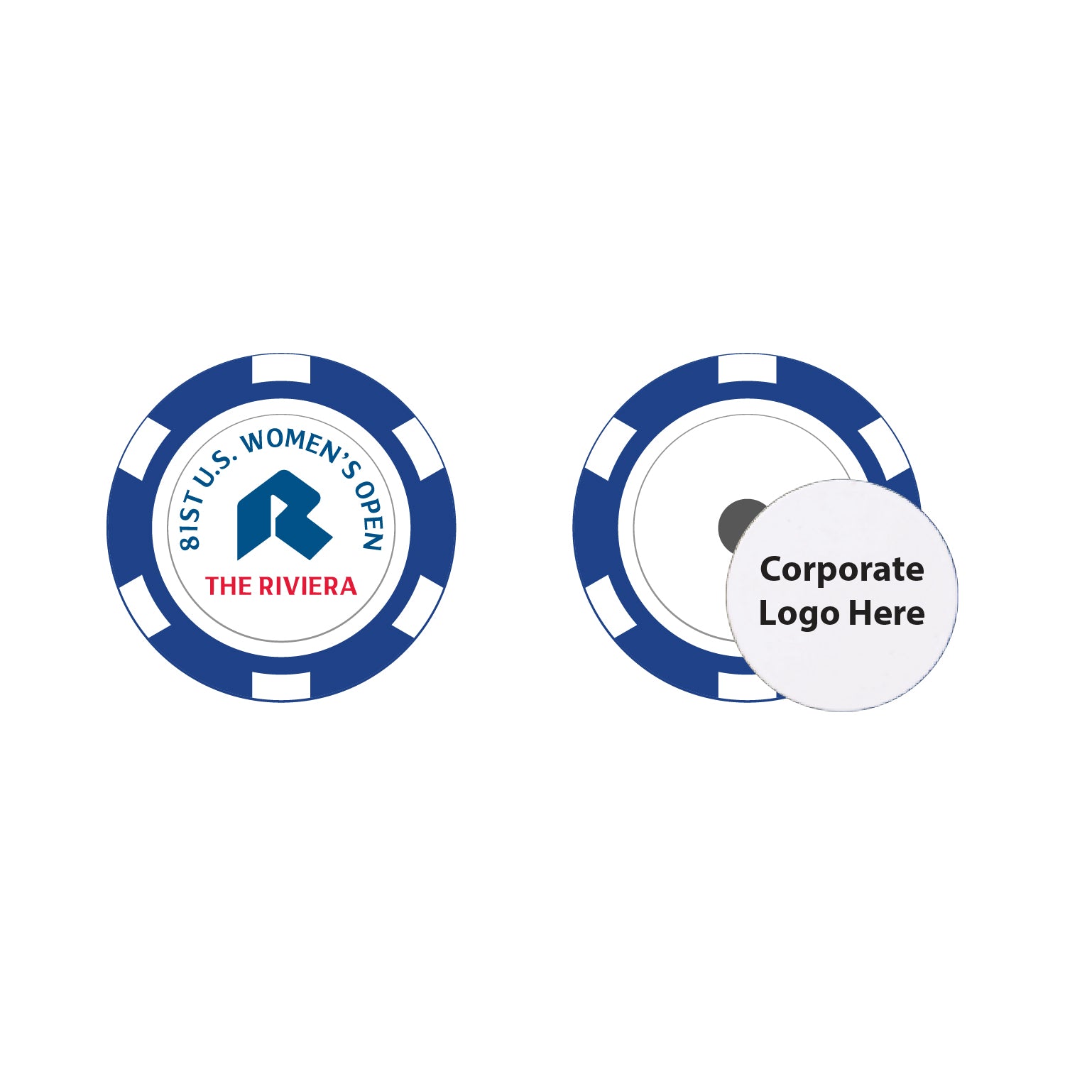 Tournament Solutions - U.S. Women's Open Poker Chip w/ Removable Ball Marker