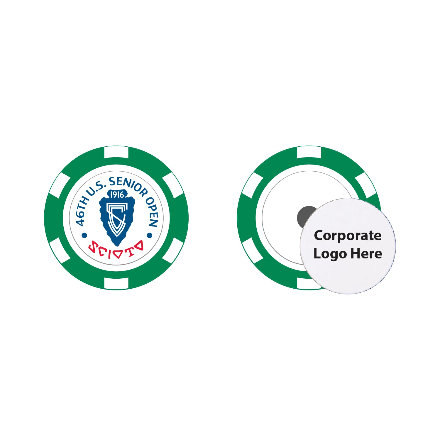 Tournament Solutions - U.S. Senior Open Poker Chip w/ Removable Ball Marker