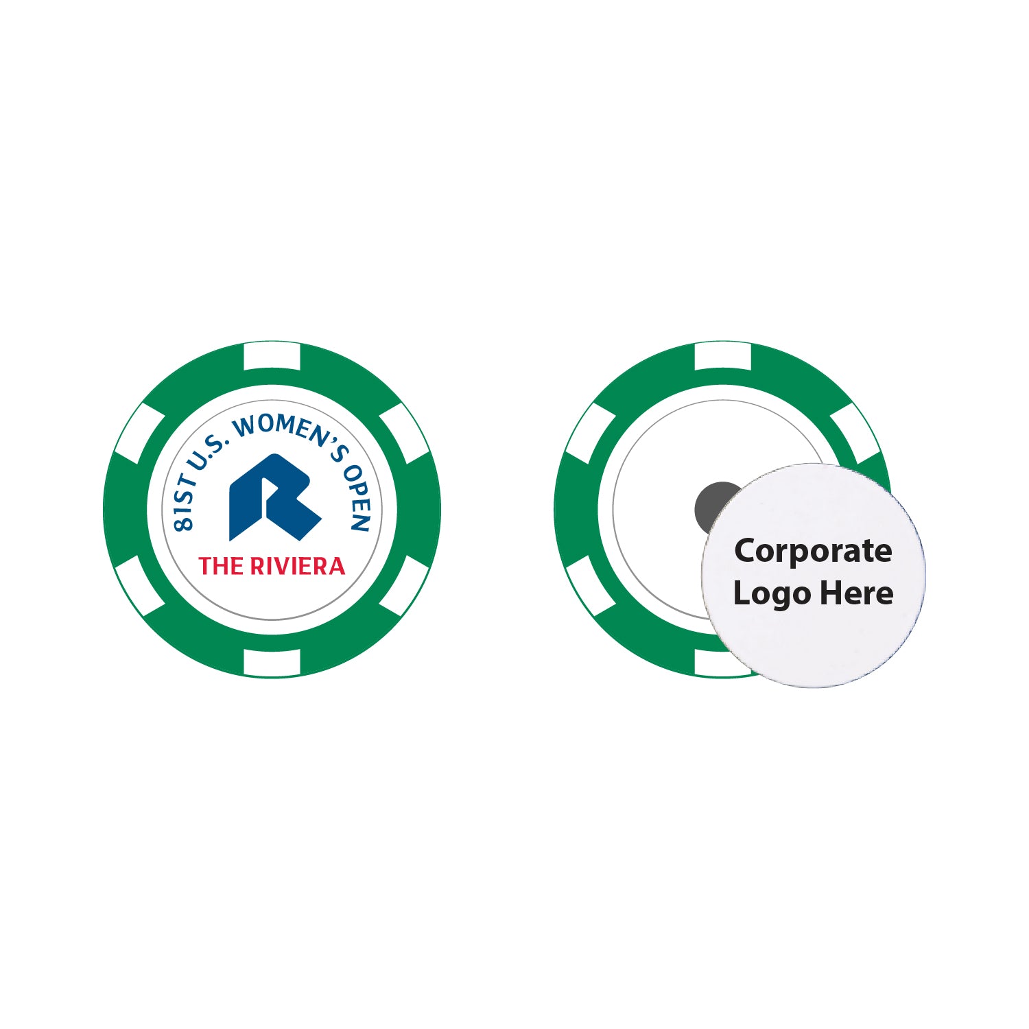 Tournament Solutions - U.S. Women's Open Poker Chip w/ Removable Ball Marker