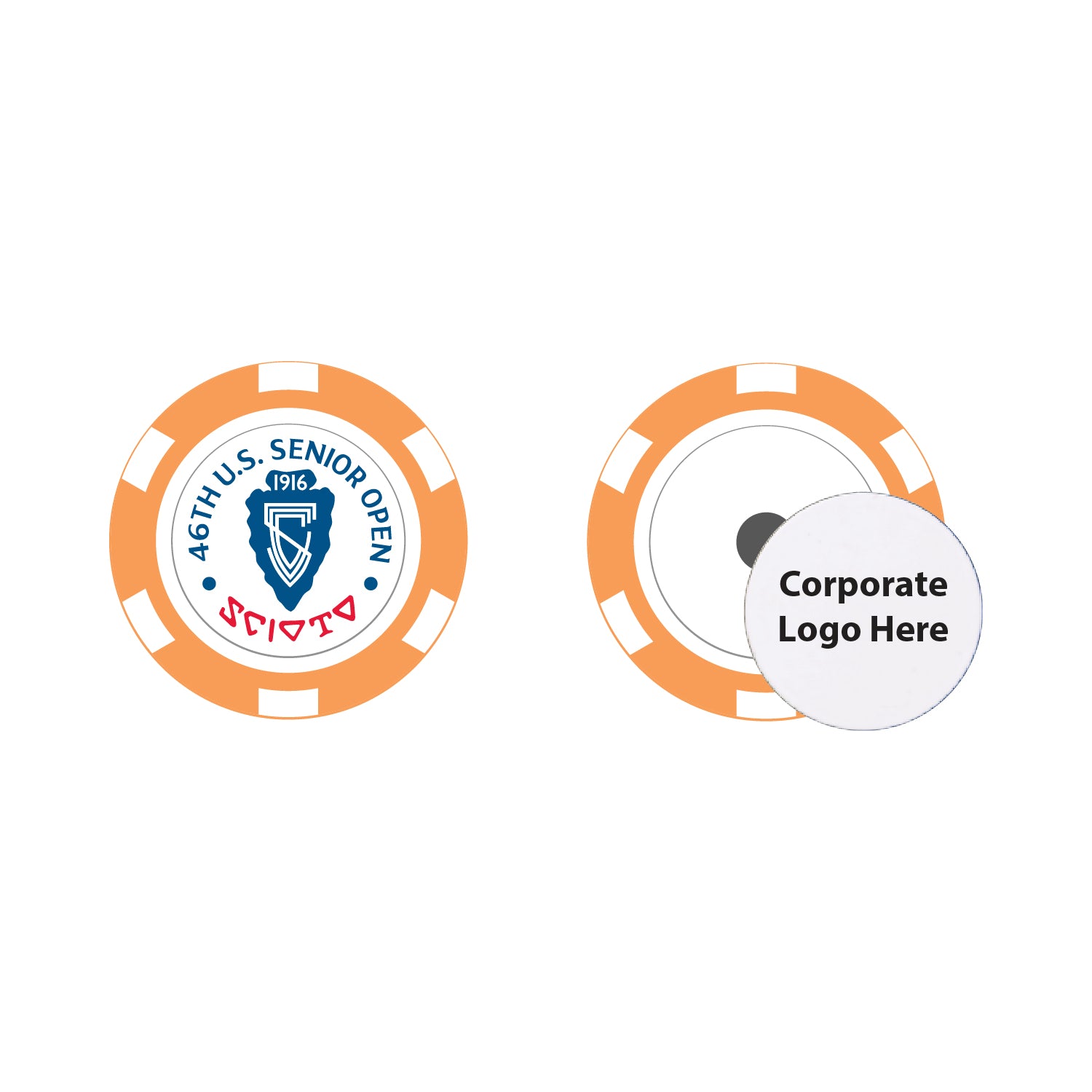 Tournament Solutions - U.S. Senior Open Poker Chip w/ Removable Ball Marker