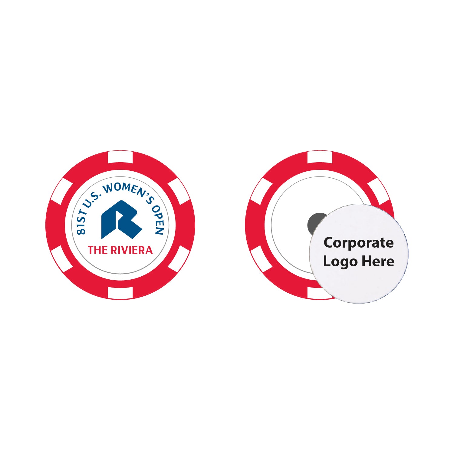 Tournament Solutions - U.S. Women's Open Poker Chip w/ Removable Ball Marker